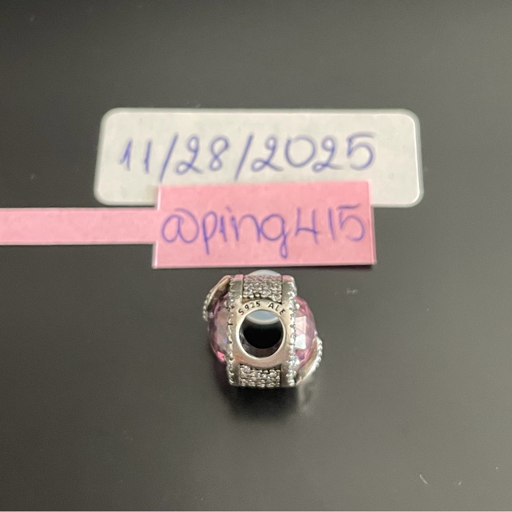 Pandora Valentine Double Heart Pink Radiant Charm - Picture 6 of 9